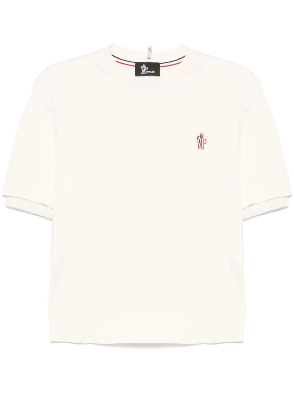 Moncler Grenoble Mc Natural T-Shirt Embroidered Logo