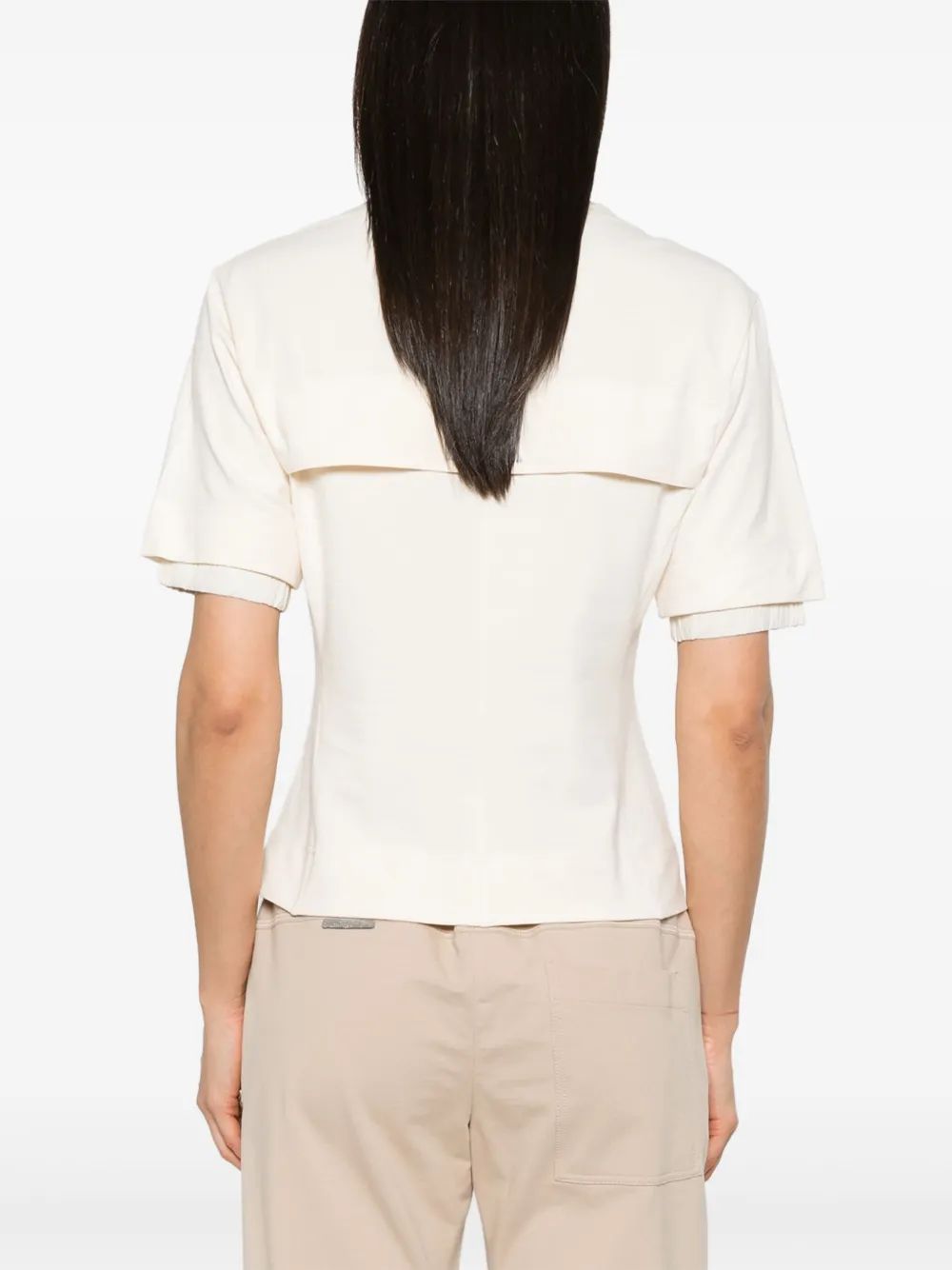 Moncler Grenoble Mc Natural T-Shirt Embroidered Logo