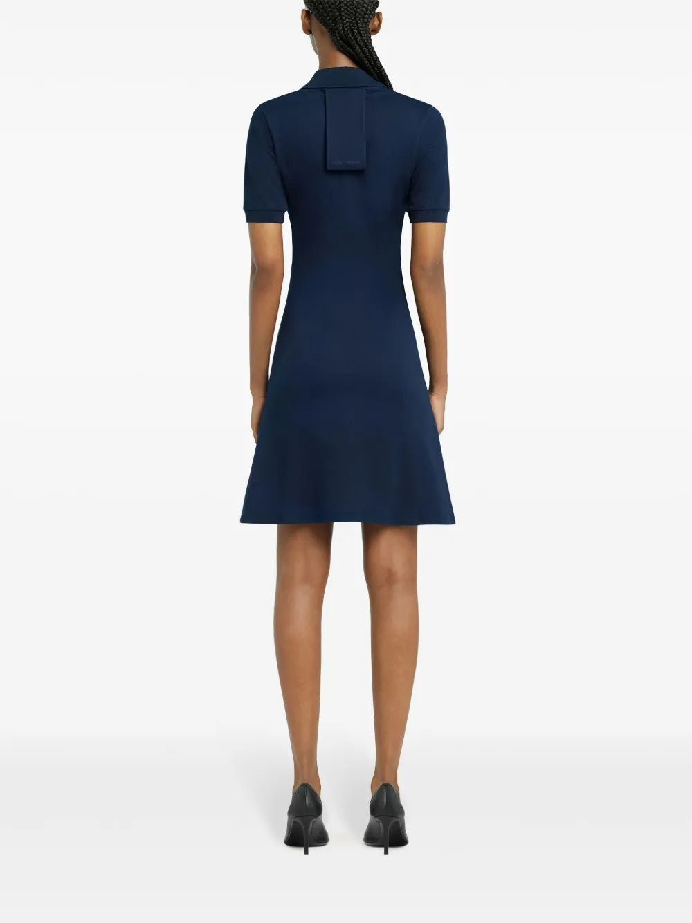 Courregès Navy Pique Dress With Polo Collar