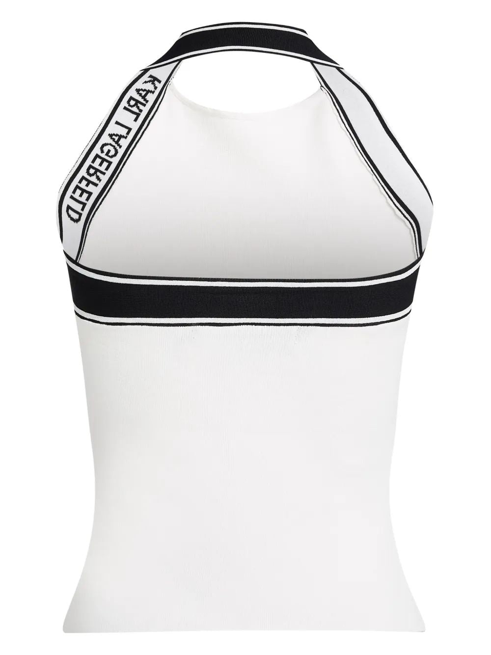 Karl Lagerfeld Sm Halter Top Black And White