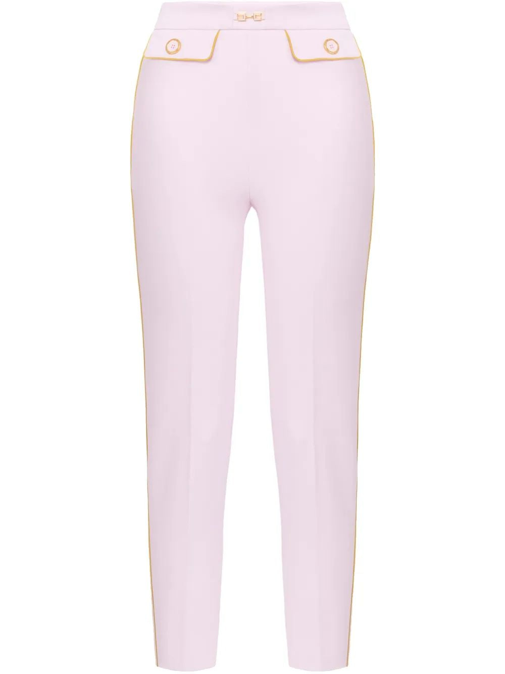Elisabetta Franchi Pink Pants With Mustard Details