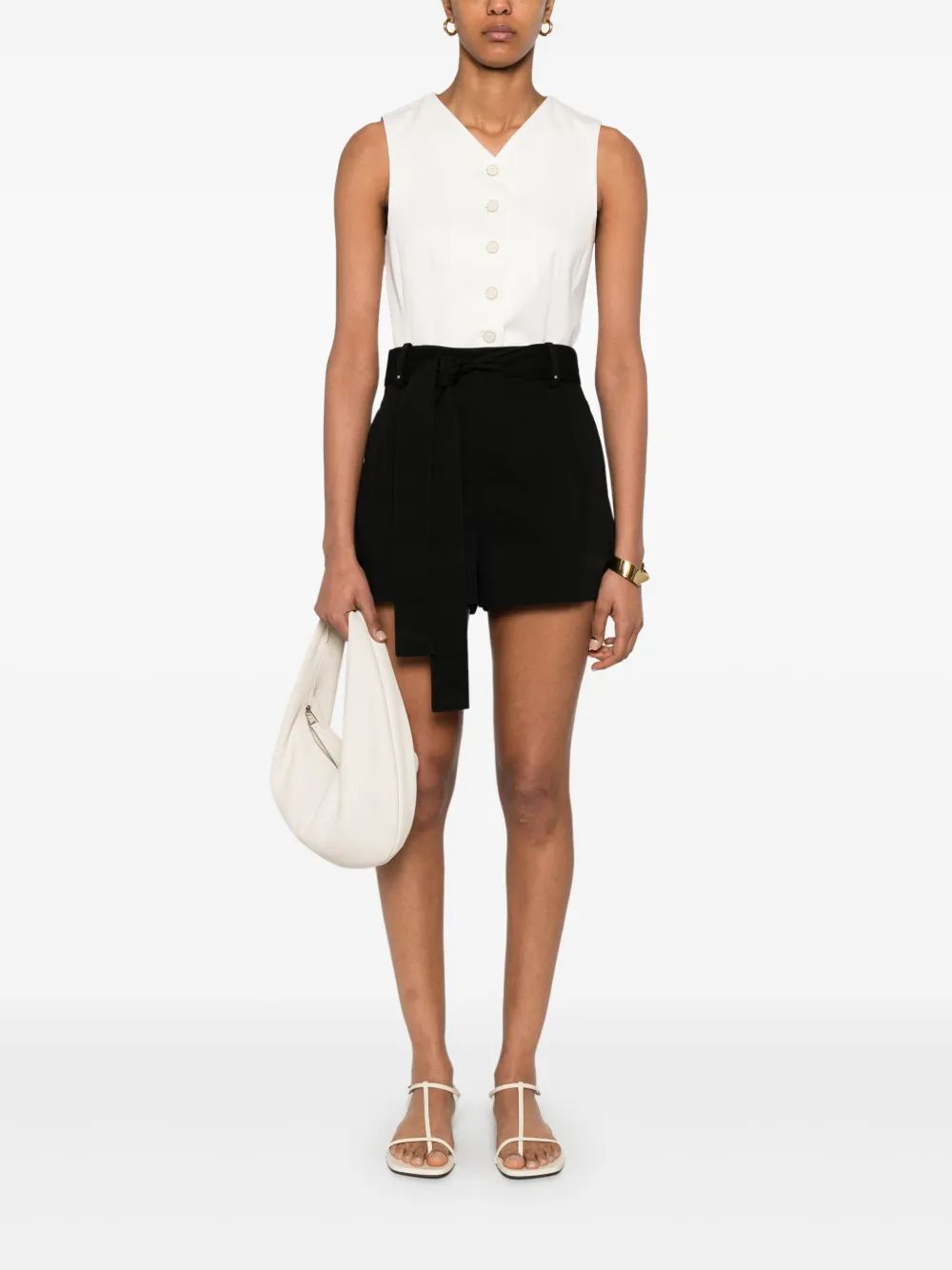 Moncler Black Shorts With Bow Waist