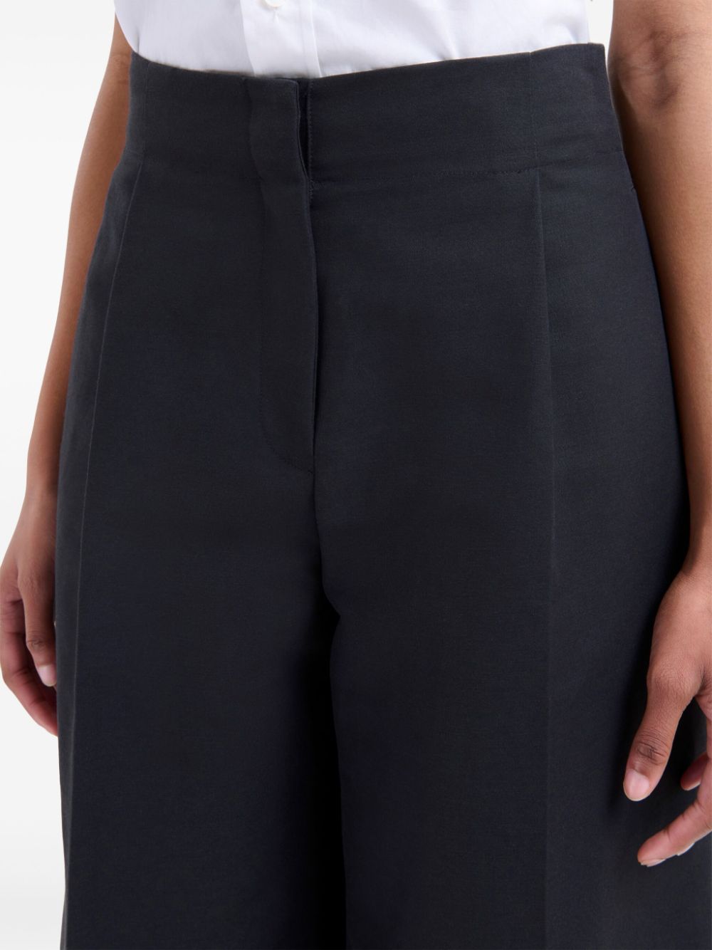 Marni Wide Black Bermuda With Marni Symbol Logo