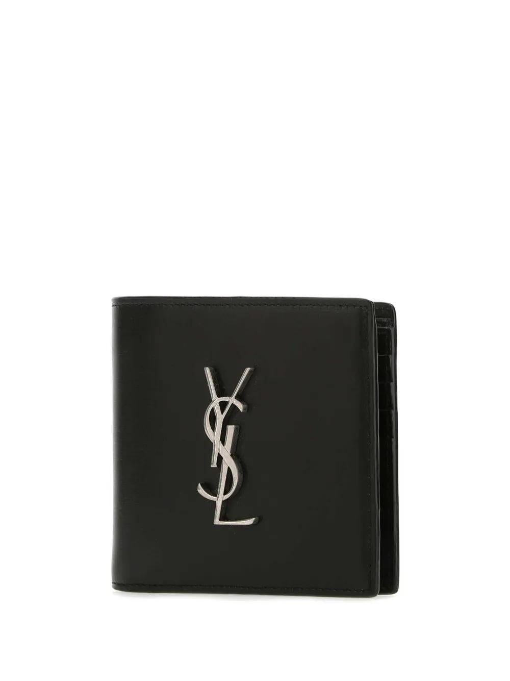 Saint Laurent Black Leather Wallets