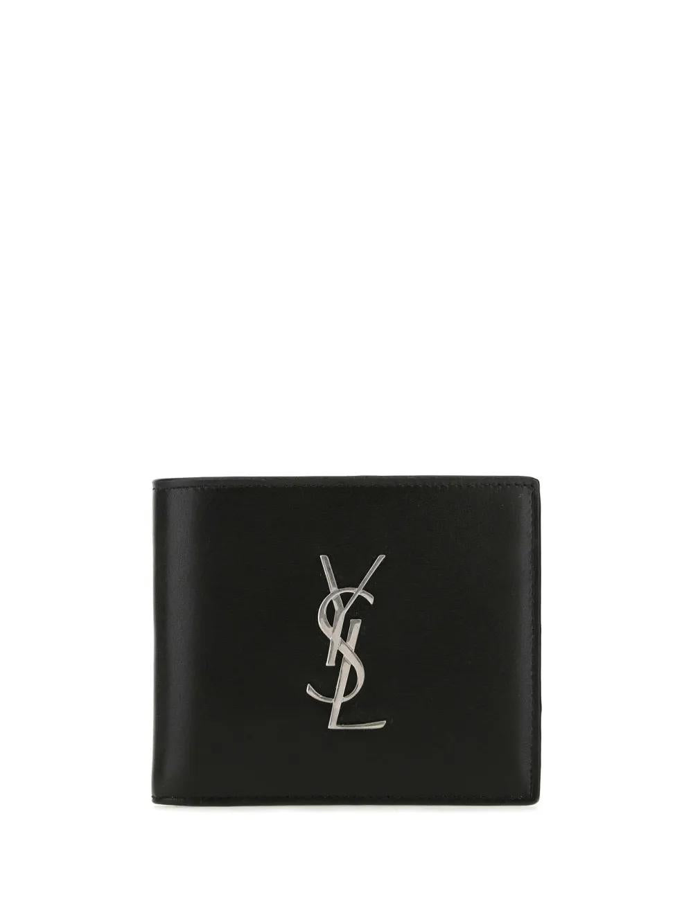 Saint Laurent Black Leather Wallets
