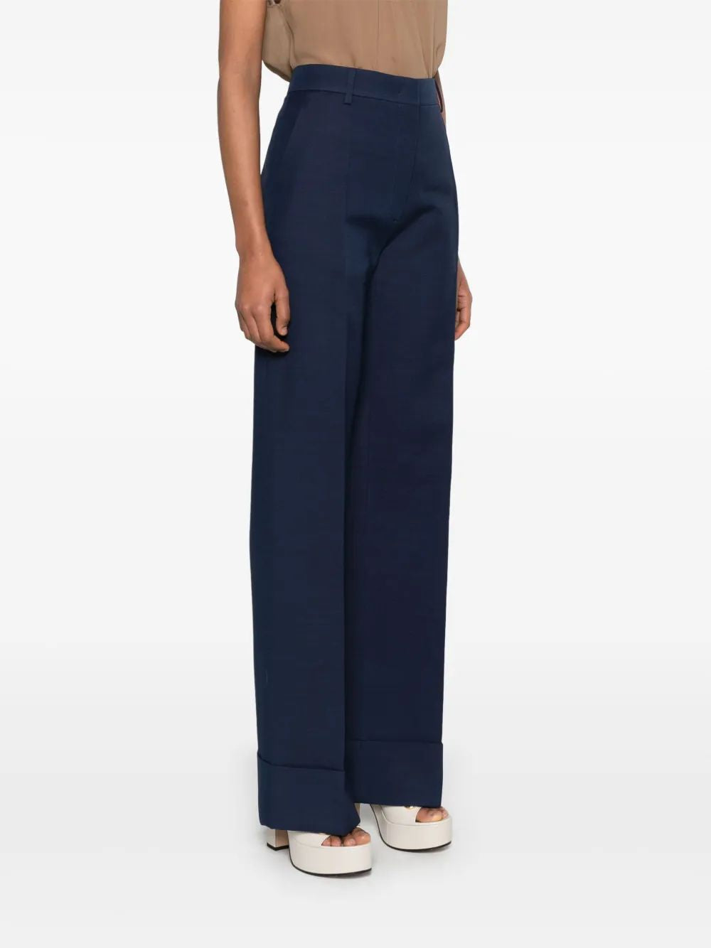 Valentino Navy Pants Wide Leg