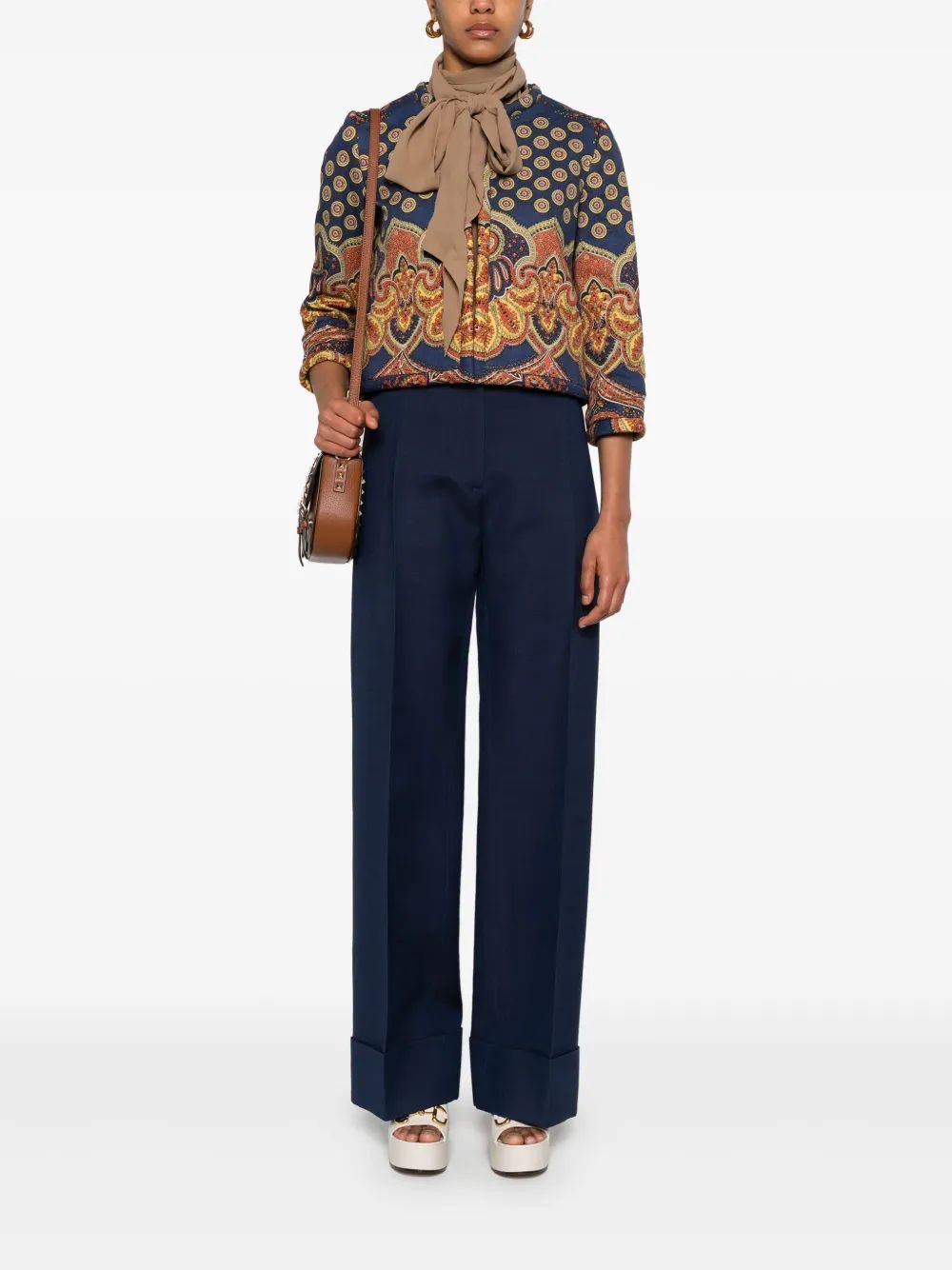 Valentino Navy Pants Wide Leg
