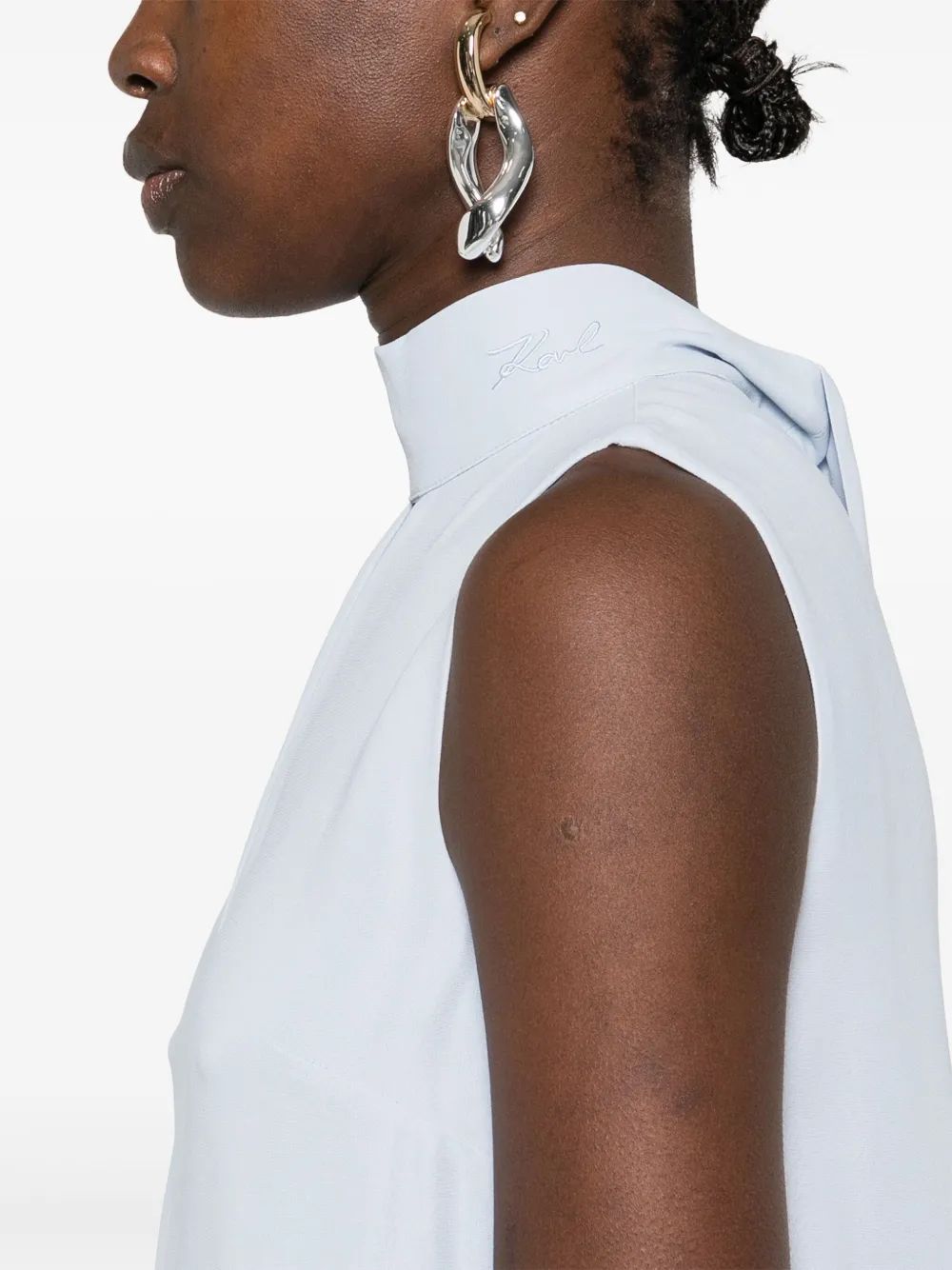 Karl Lagerfeld Sm Light Blue Short Cocktail Dress