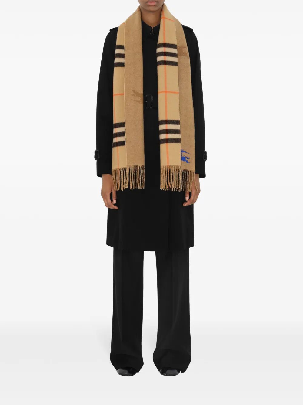 Burberry Reversible Ekd Check Cashmere Scarf