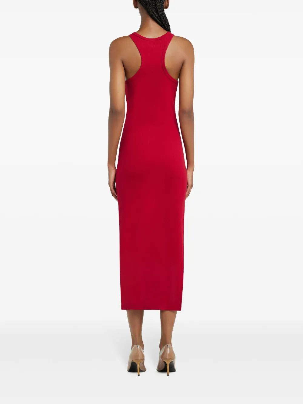 Courregès 90S Scuba Strap Dress Red Canale