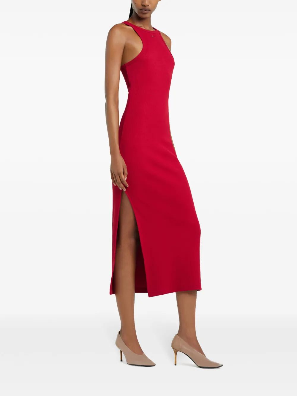 Courregès 90S Scuba Strap Dress Red Canale