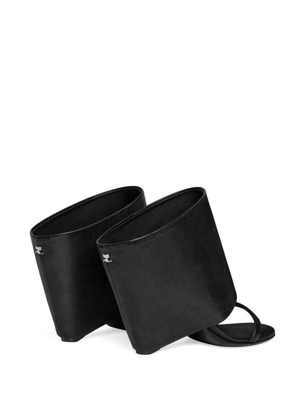 Courregès Black Oblique Ankle Band Sandal