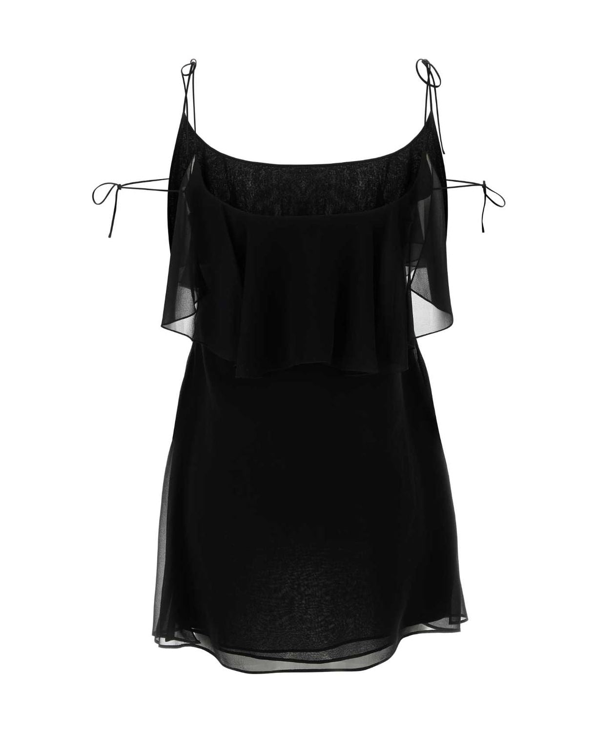 Saint Laurent Black Silk Clothing Dresses