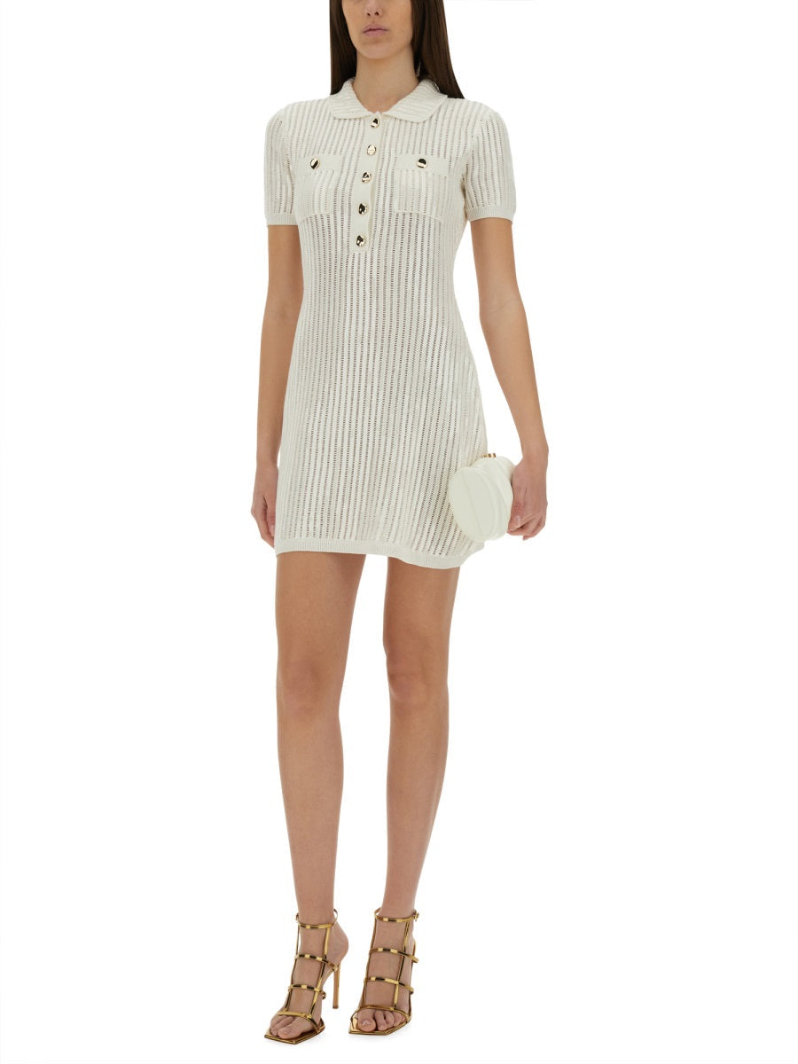 Self-Portrait Cotton Blend Knitted Dress