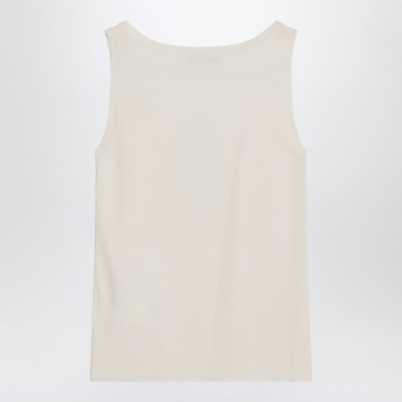 Max Mara Ivory Top In Crêpe Viscose