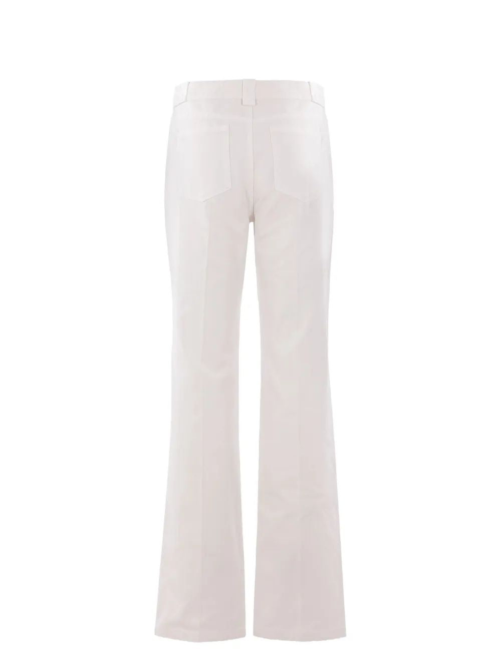 Chloé 5B White Pants With Gold Logo Buttons