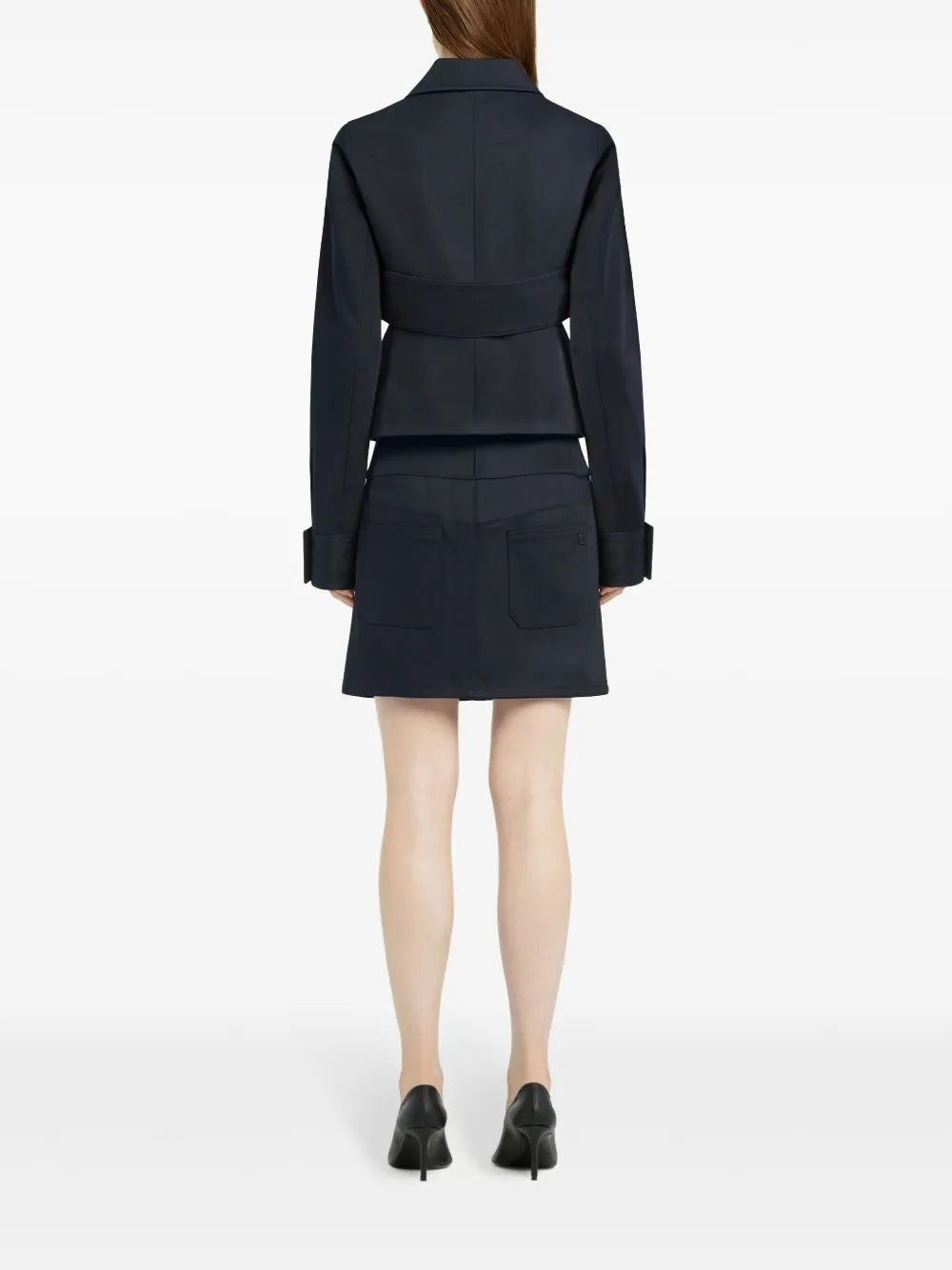 Courregès Navy Jacket With Embroidered Logo Zip