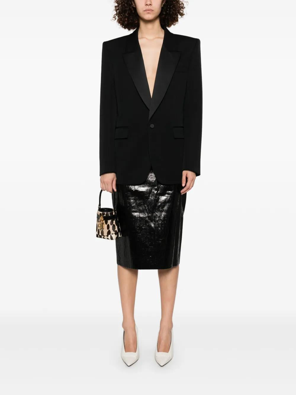 Saint Laurent Black Wool Clothing Jackets