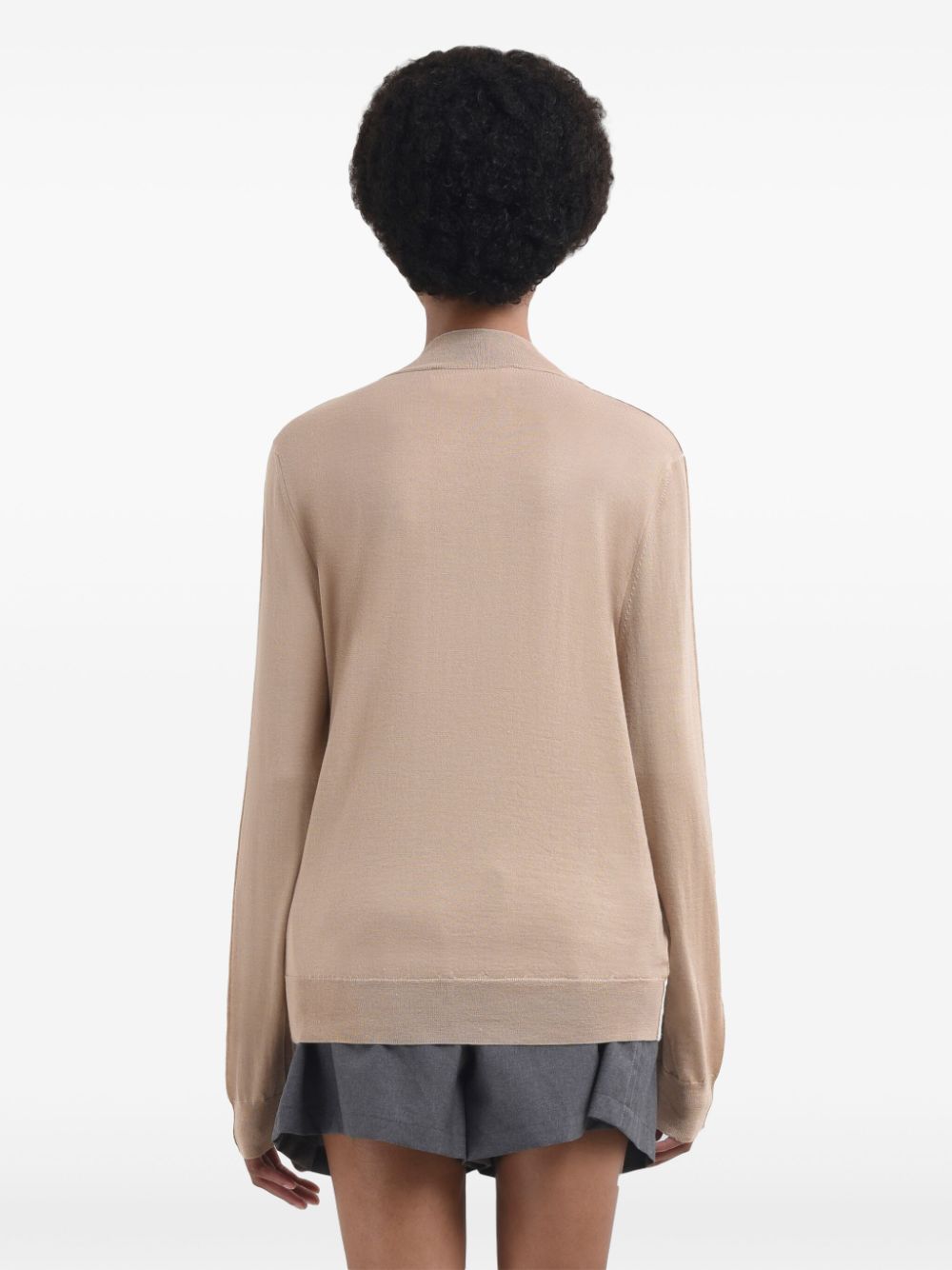Marni Beige Sweater Camel Back Blue Logo