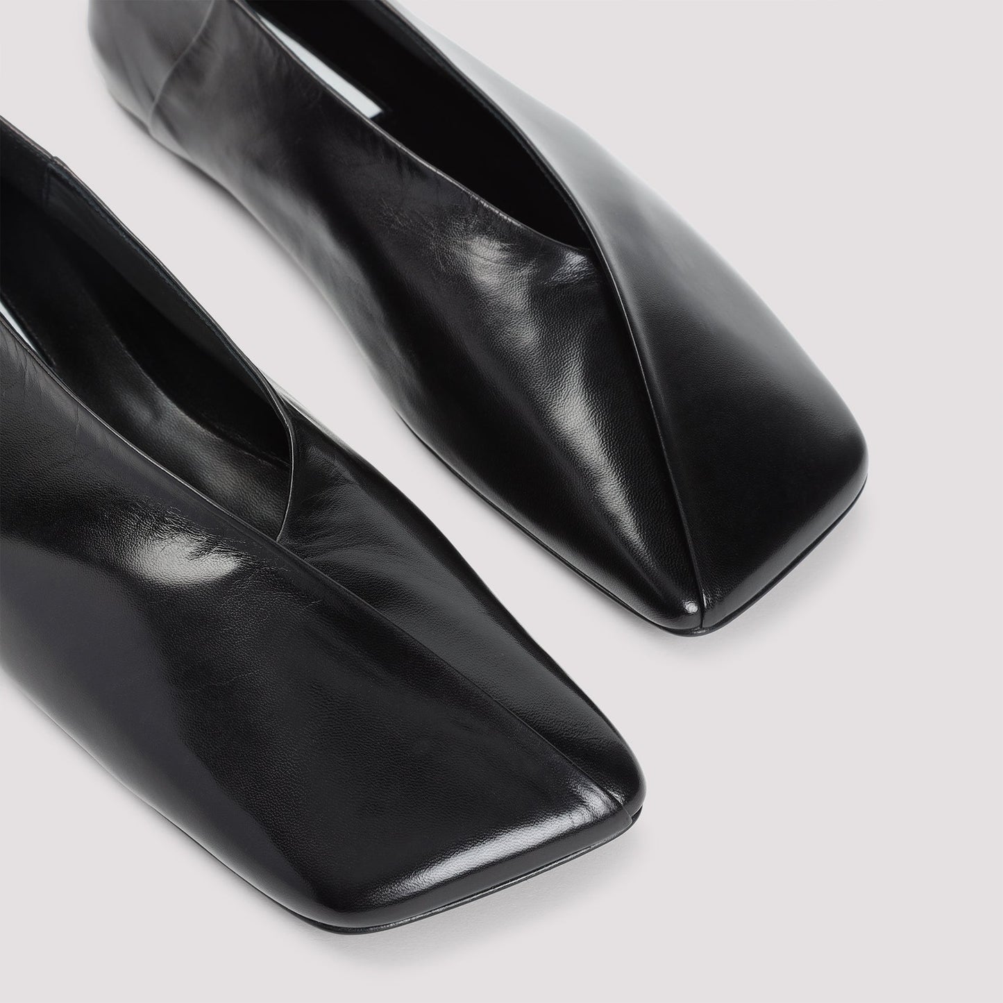 Jil Sander Black Leather Tripon Ballerinas