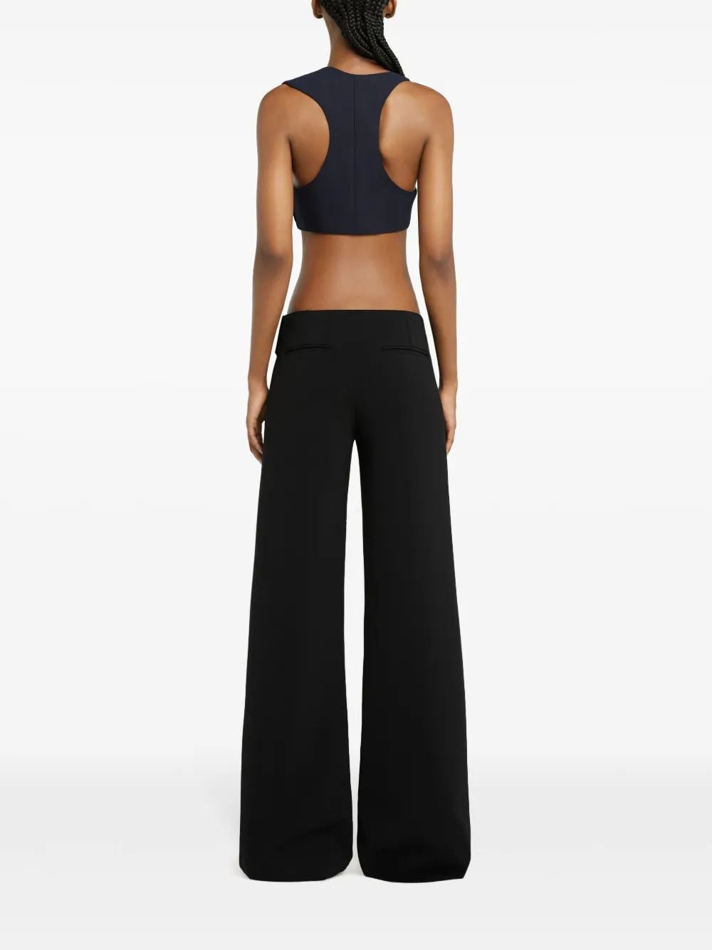 Courregès Black Crepe Baggy Pants Wide Camal