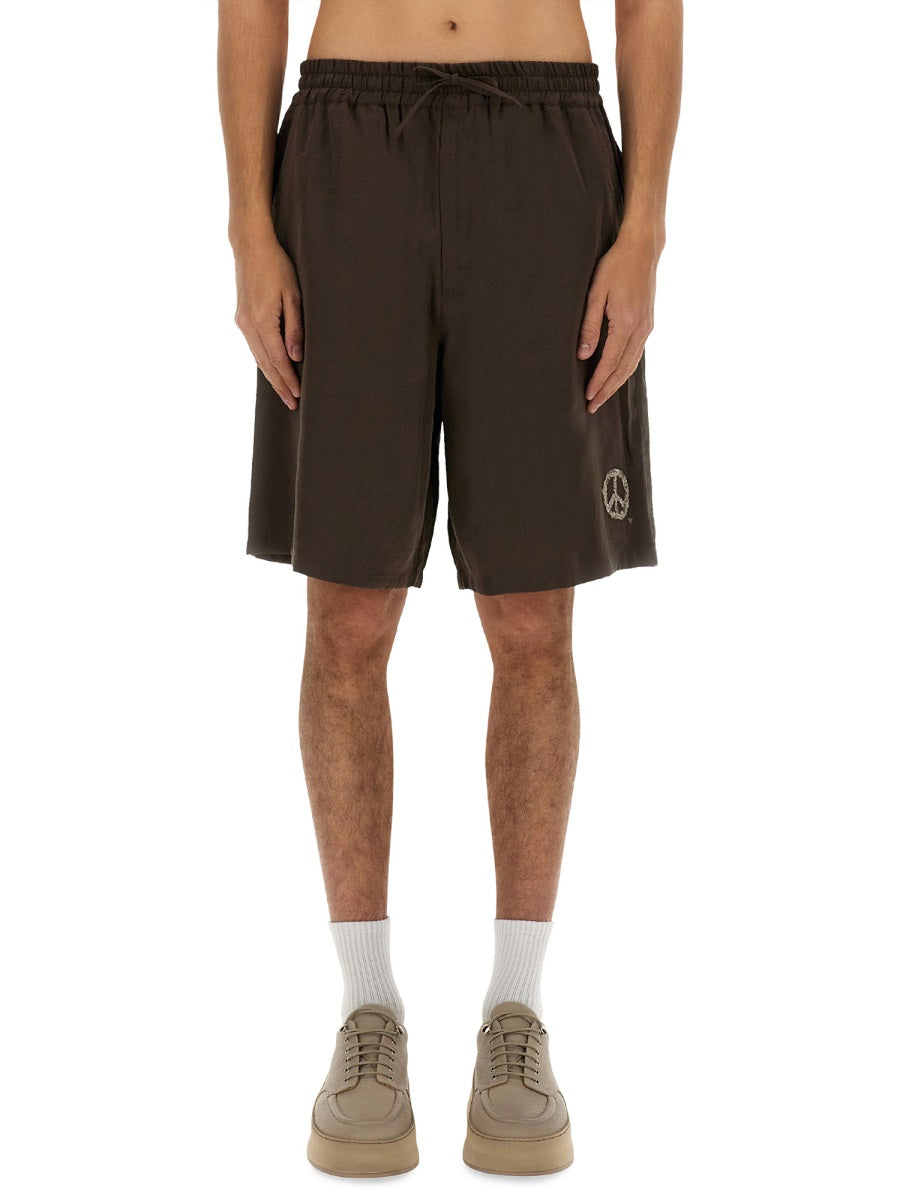Emporio Armani Modal Fabric Brown Shorts