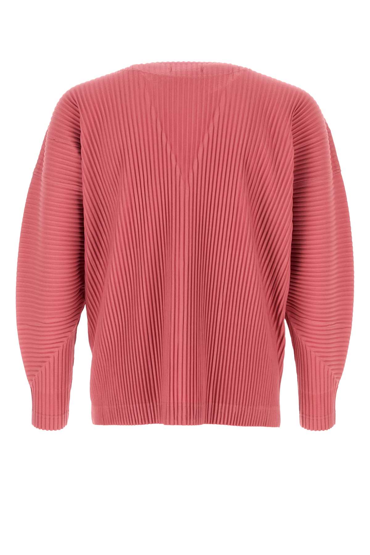 Homme Plisse Dark Pink Polyester Cardigan