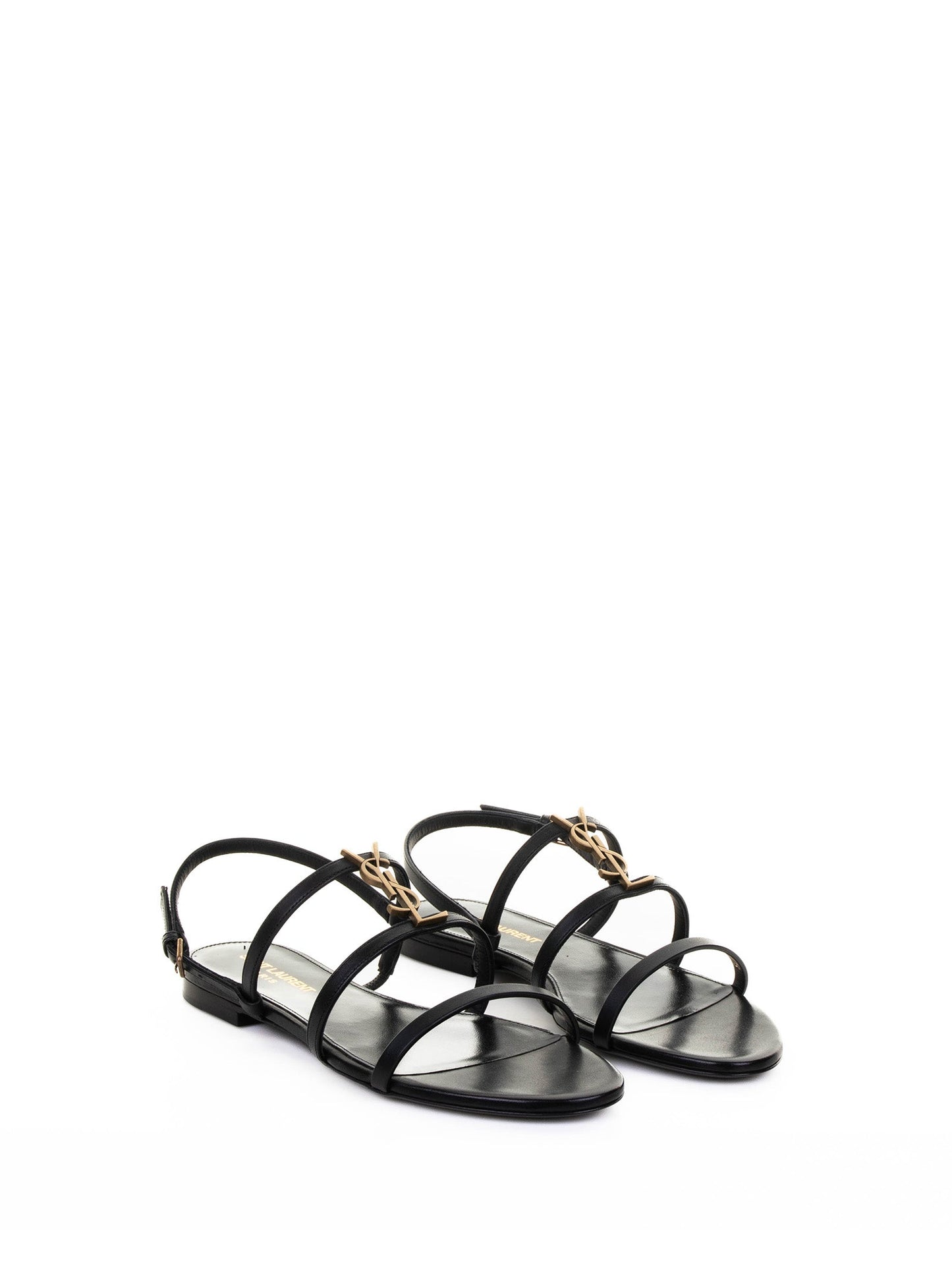 Saint Laurent Black Leather Sandals