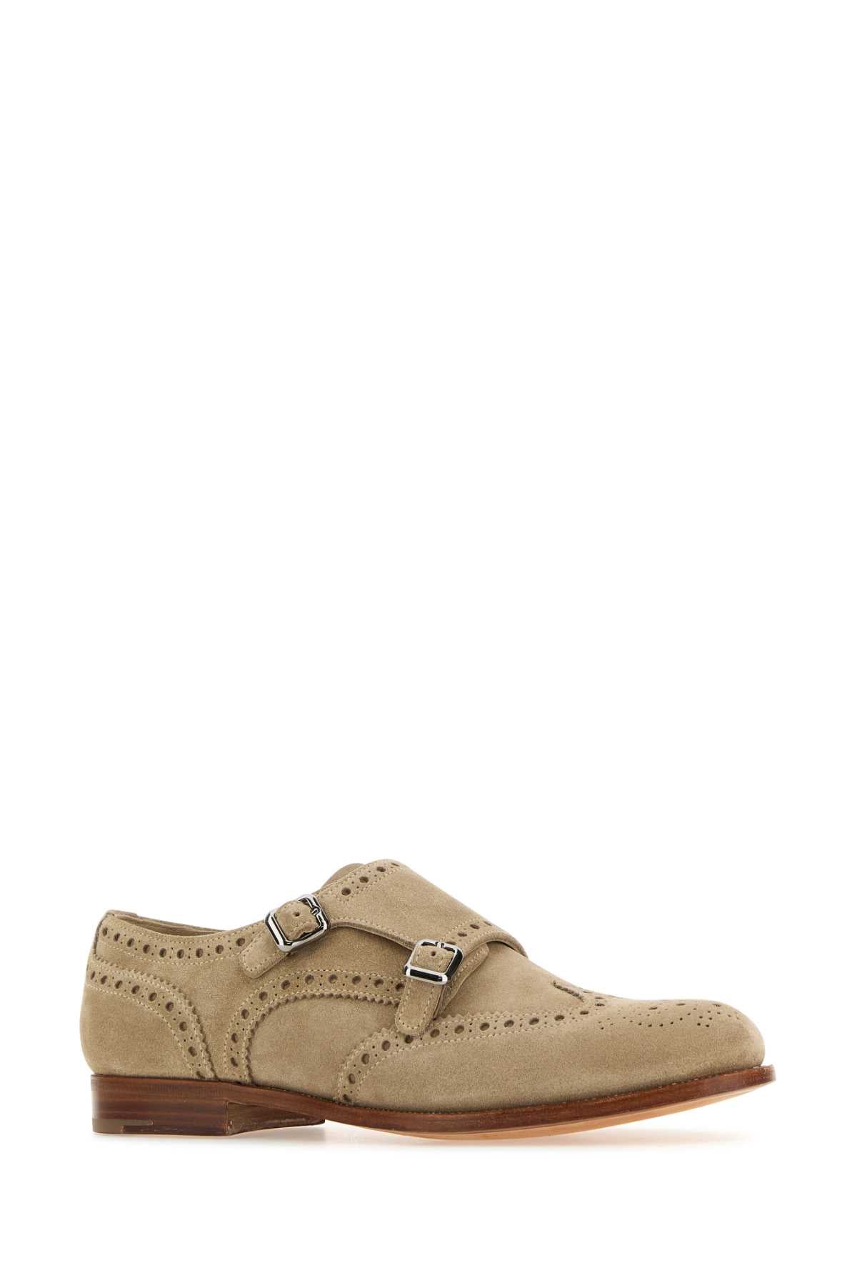 Church's Sand Suede Monk Strap Shoes