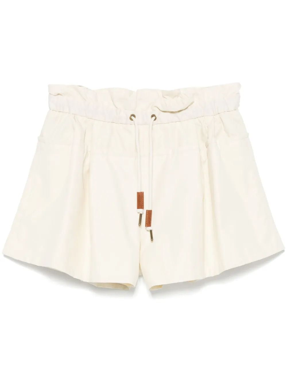 Moncler Natural Drawstring Waist Shorts