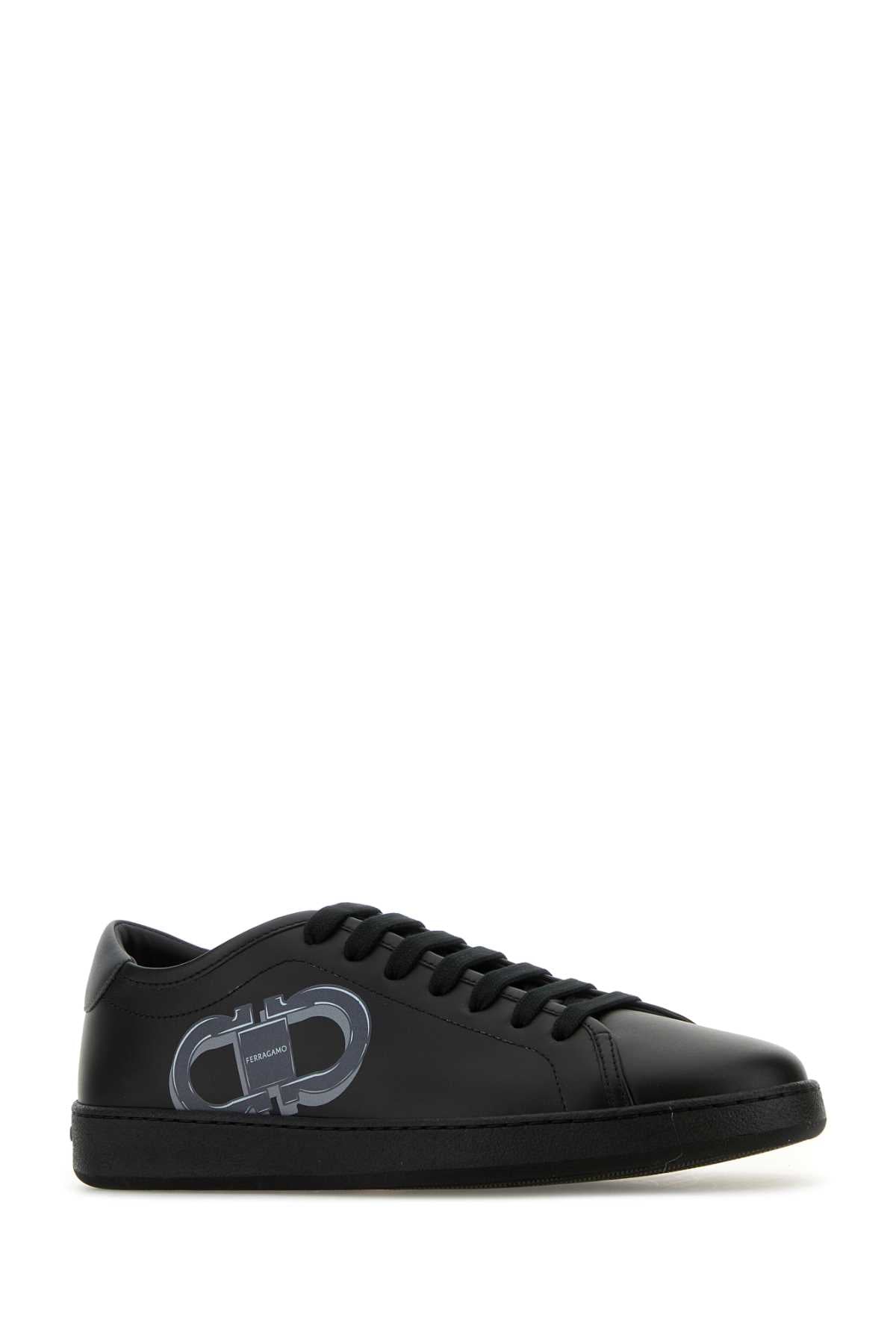 Ferragamo Black Leather Brandy 1 Sneakers