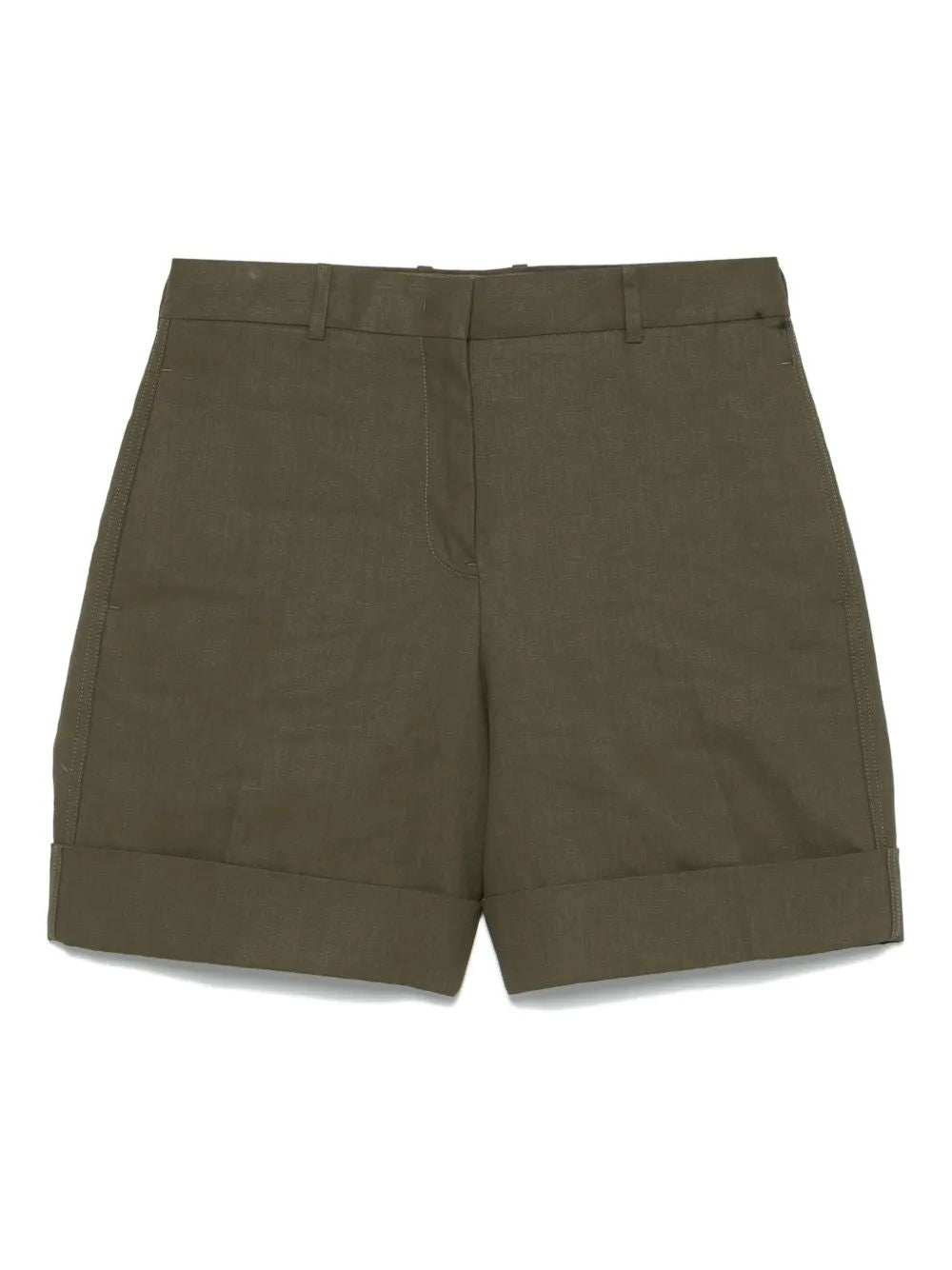 Jil Sander Military Green Linen Shorts