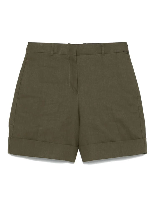 Jil Sander Military Green Linen Shorts