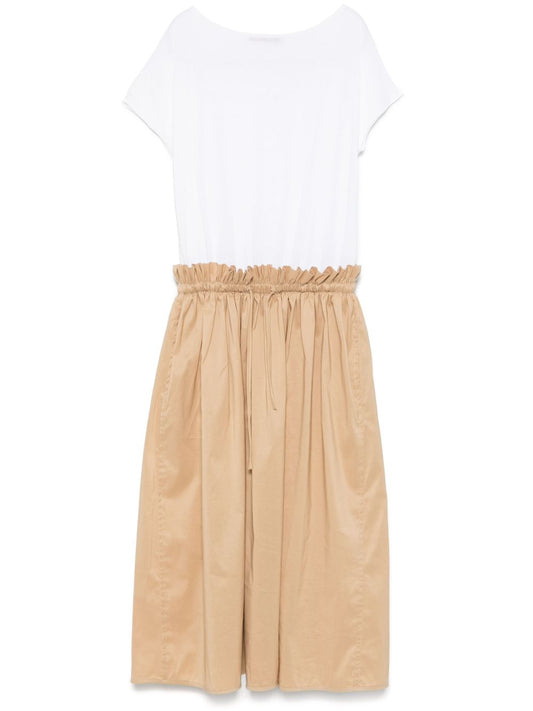 Fabiana Filippi Short-Sleeved Dress In Cotton And Poplin