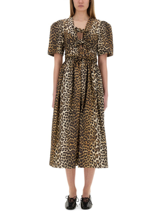 Ganni Animal Print Dress