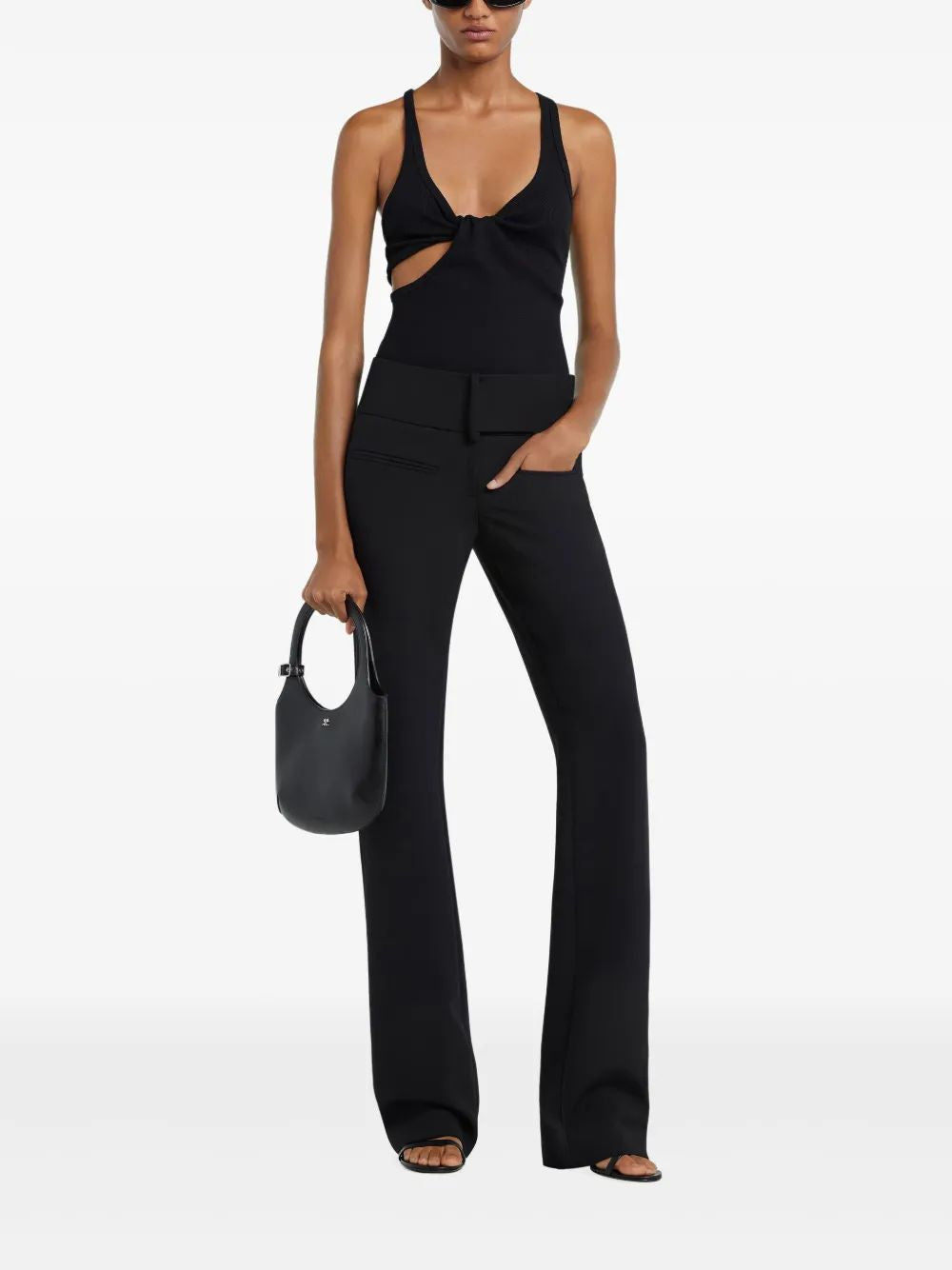 Courregès Tank Top 90S Negro Asimetrico