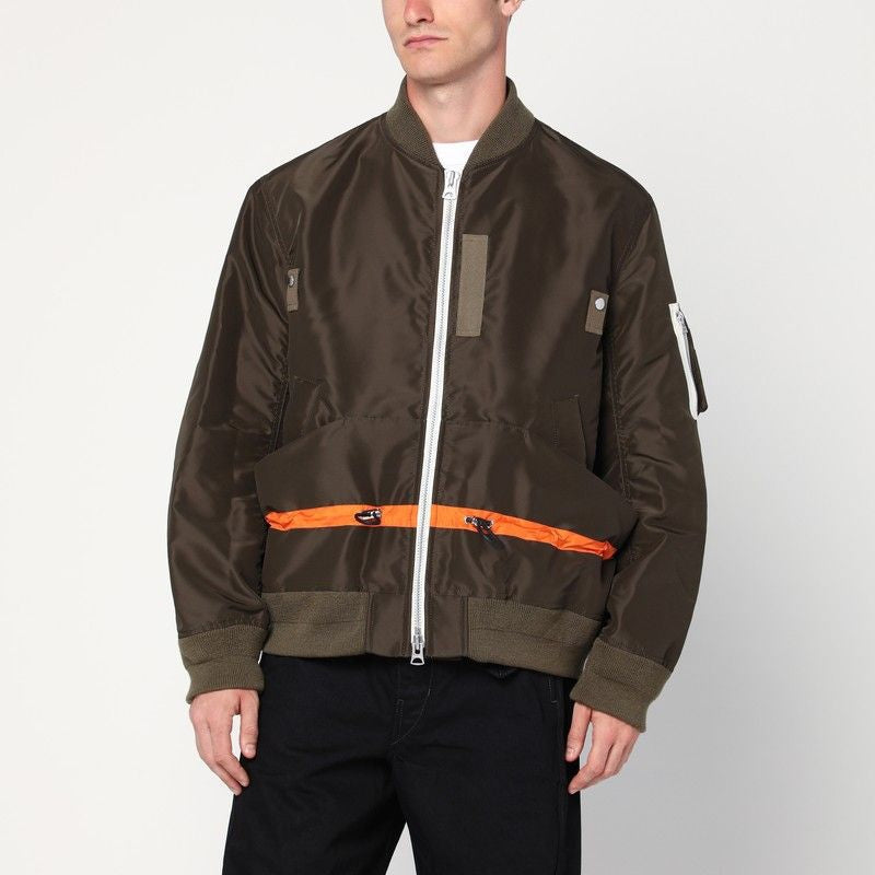 Sacai  Khaki Green Nylon Twill Jacket