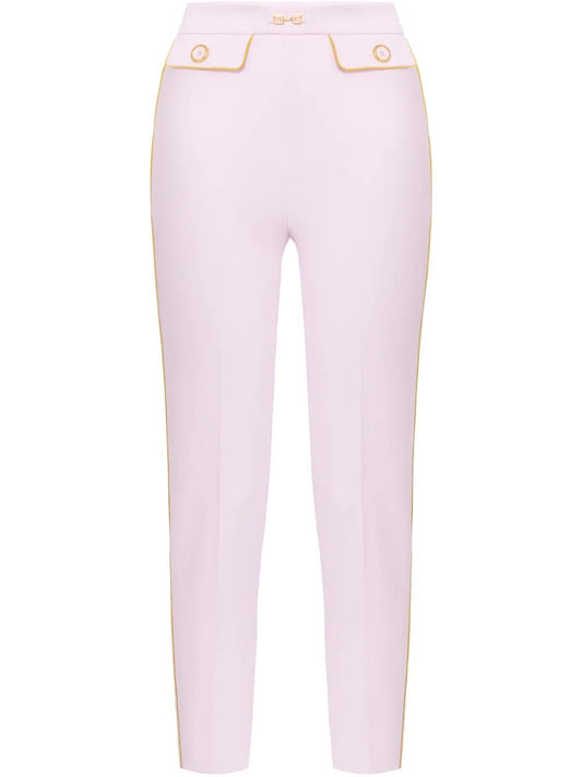 Elisabetta Franchi Pink Pants With Mustard Details