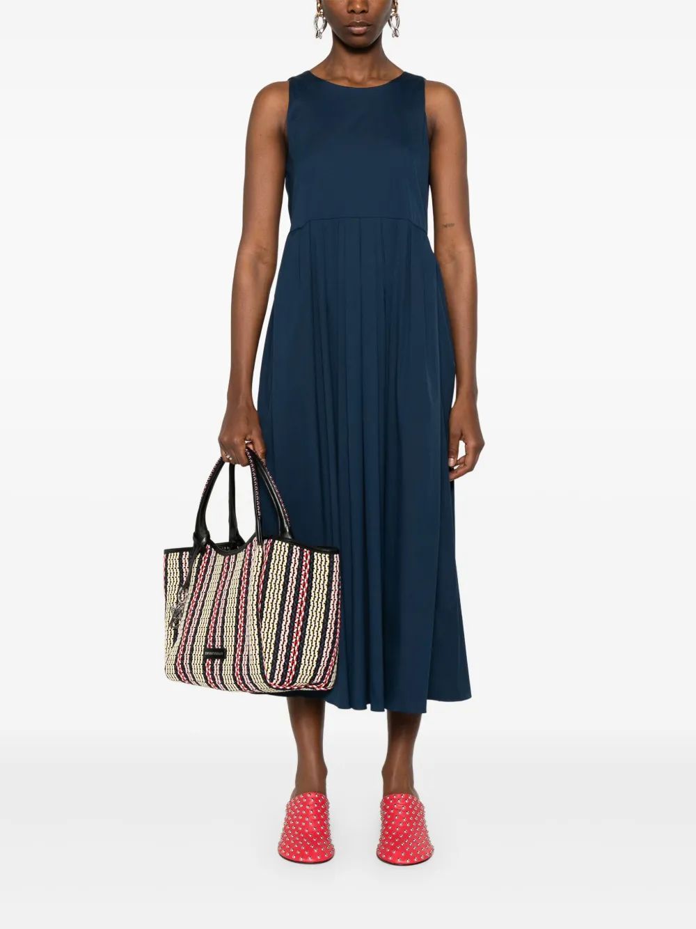 S Max Mara Vestido Sm Moira Azul Petroleo Largo
