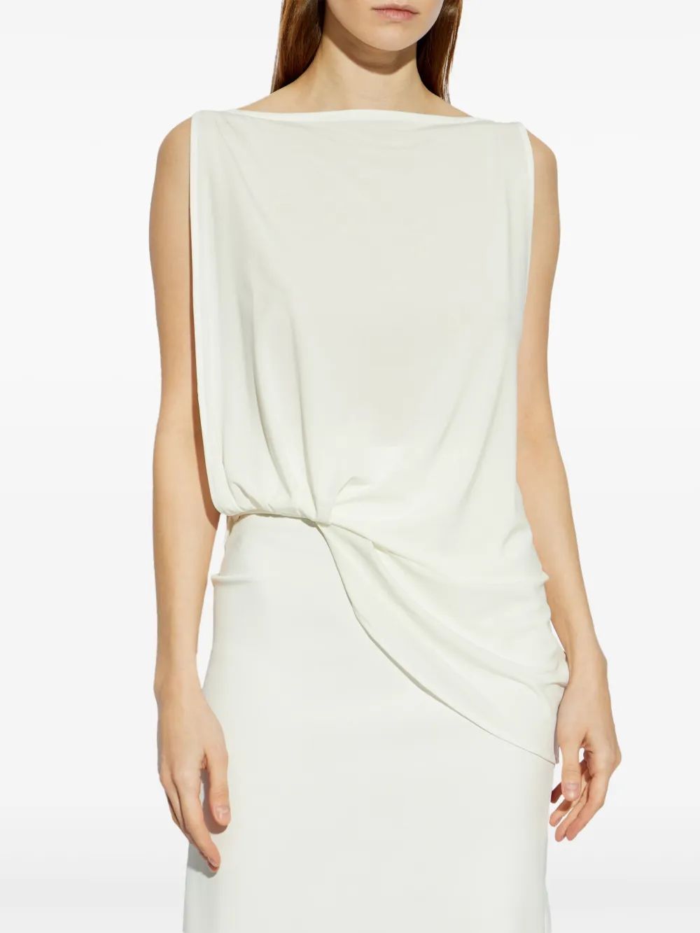 Jacquemus Asymmetric White Peplo Top