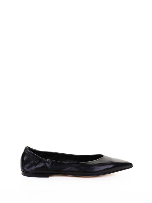 Pomme D'or Black Leather Ballerina