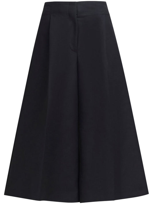 Marni Wide Black Bermuda With Marni Symbol Logo