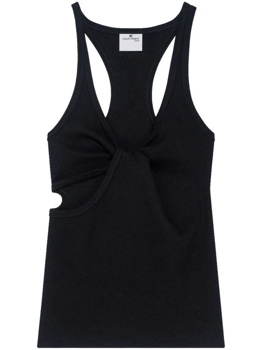 Courregès Tank Top 90S Negro Asimetrico