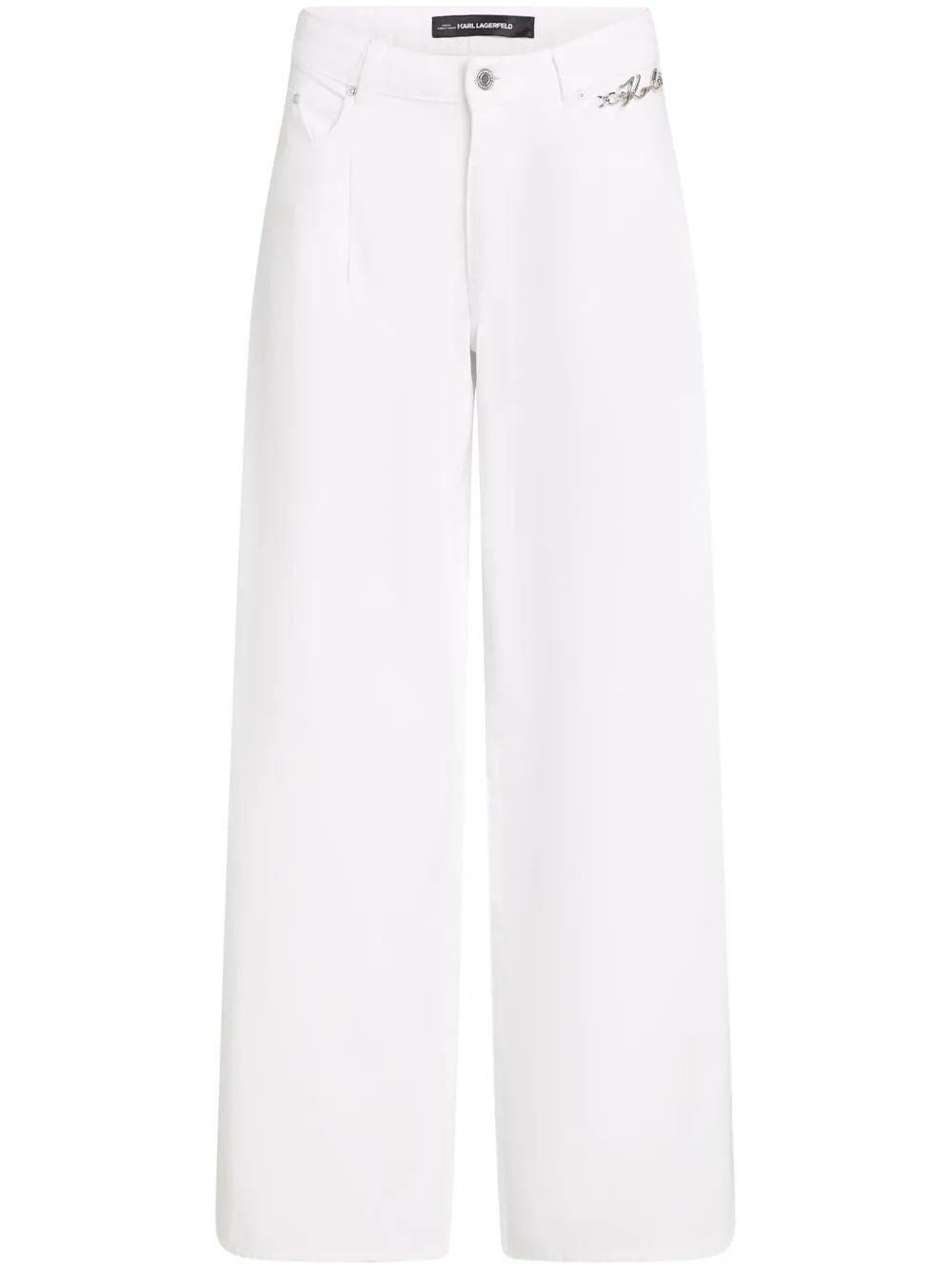 Karl Lagerfeld 5B White Wide Leg Pants