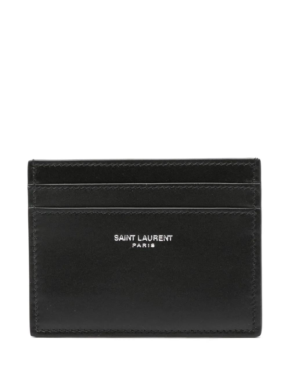 Saint Laurent Black Leather Wallets