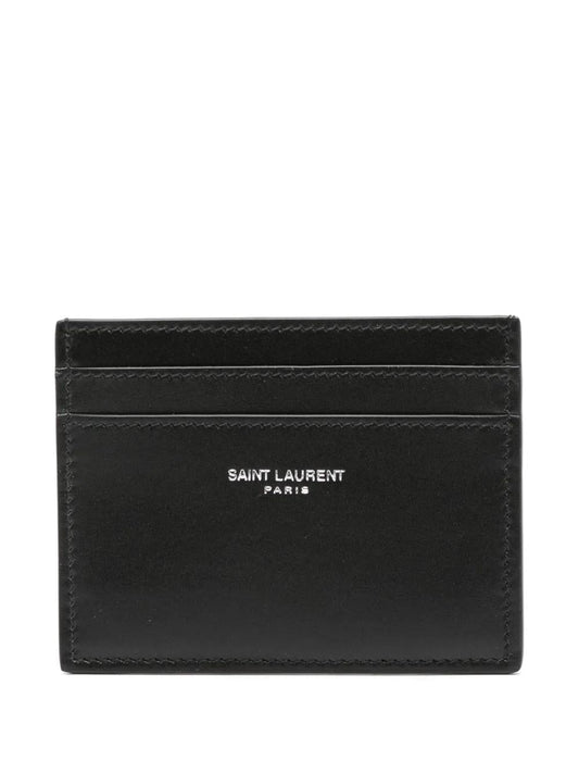Saint Laurent Black Leather Wallets