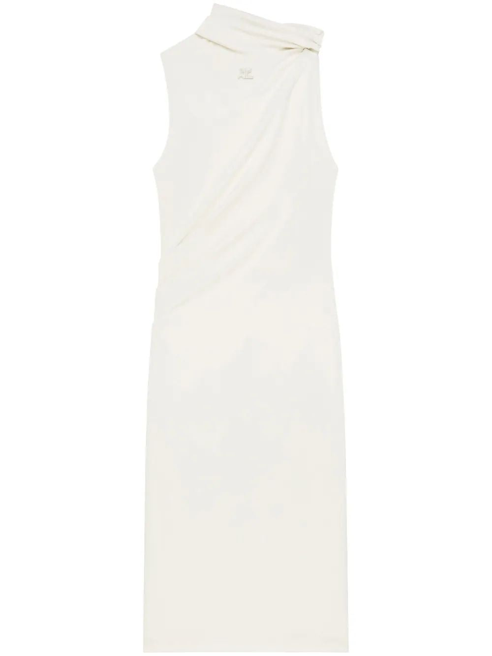 Courregès Sm Natural Draped Crepe Dress