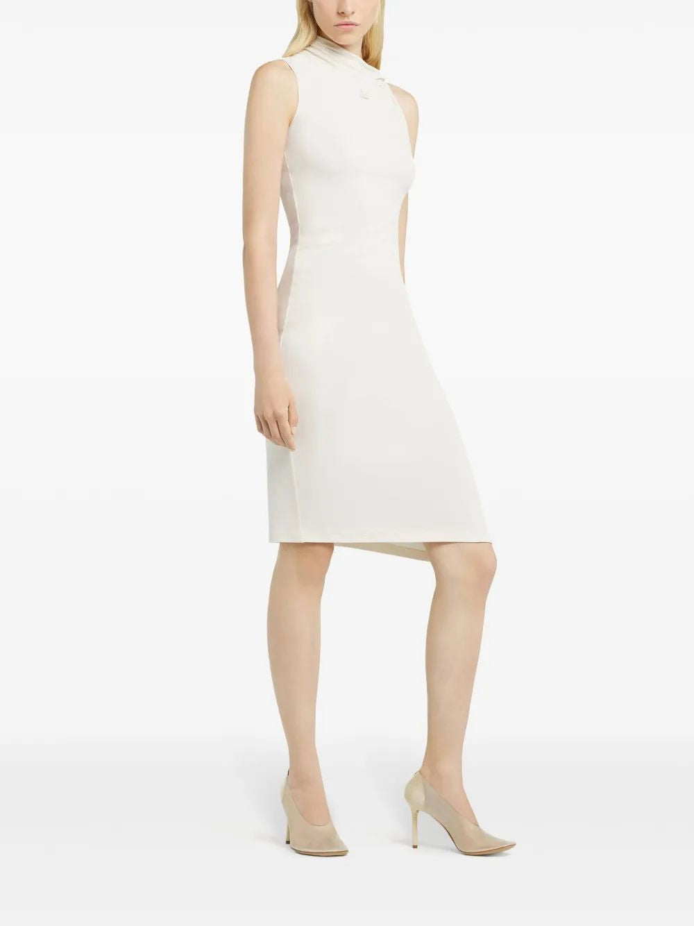 Courregès Sm Natural Draped Crepe Dress