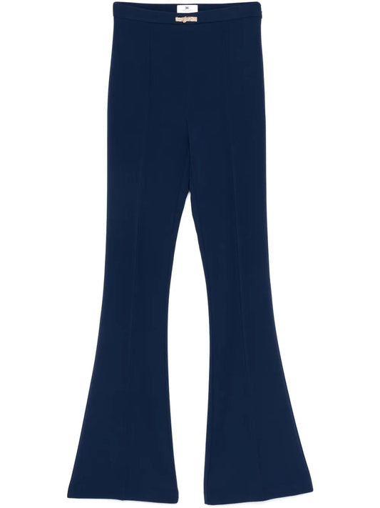 Elisabetta Franchi Navy Pleated Pants With Belt