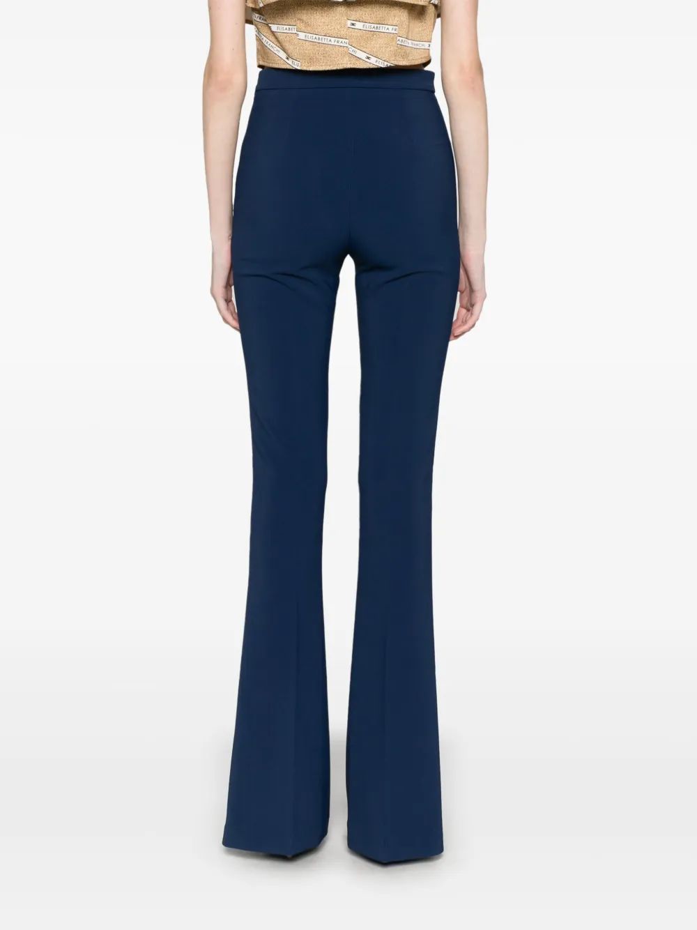 Elisabetta Franchi Navy Pleated Pants With Belt